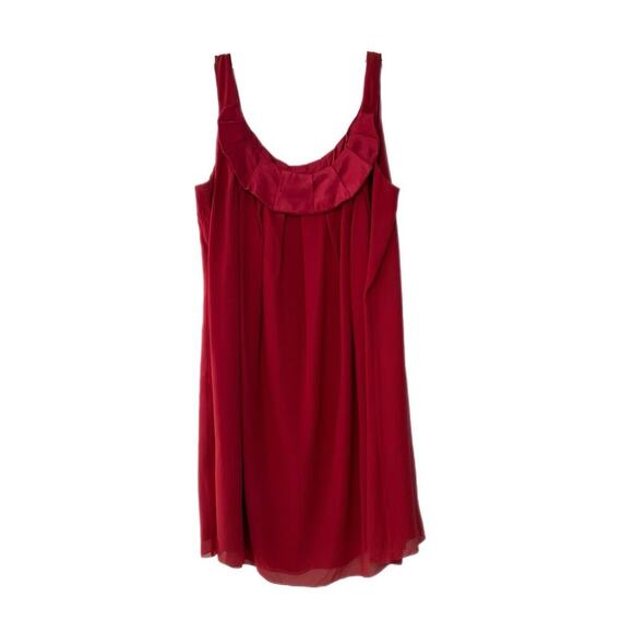 Studio M Women's Maternity Shift Dress Size M 100% Silk Maroon Lined Relaxed - Picture 1 of 10